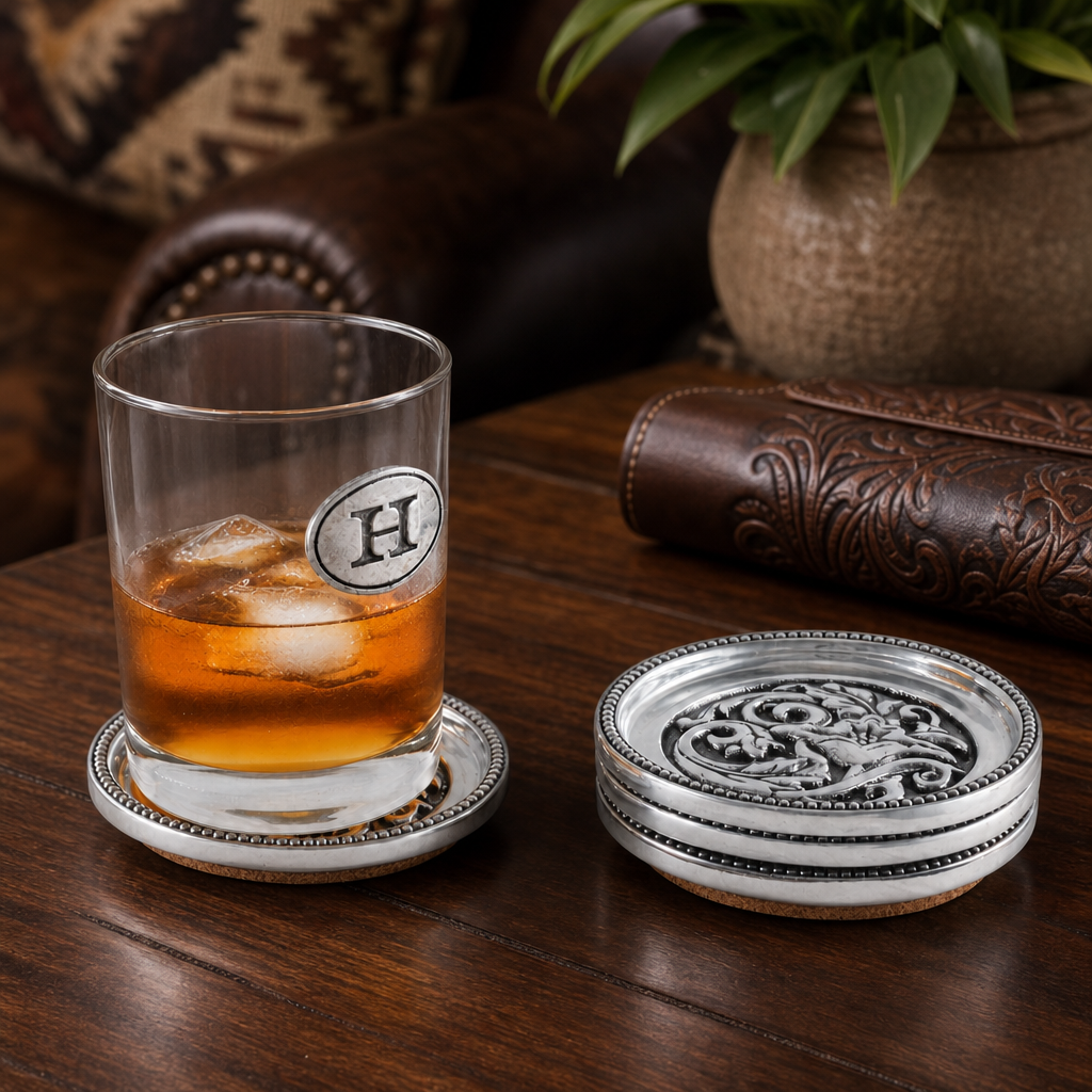 Concho Western Drink Coaster Set of 4 3