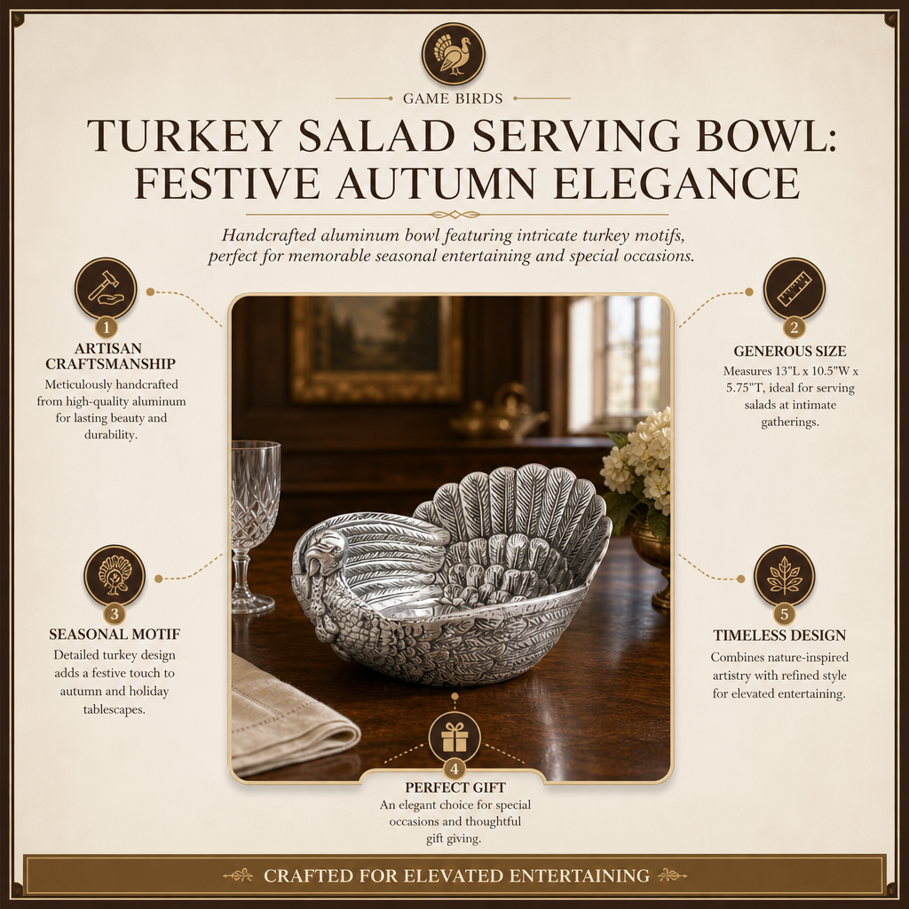 Turkey Salad Serving Bowl: Festive Autumn Elegance