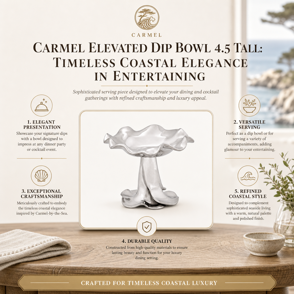 Carmel Elevated Dip Bowl 4.5 Tall: Timeless Coastal Elegance in Entertaining