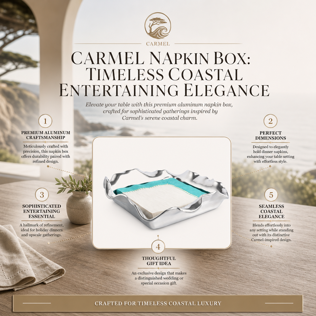 Carmel Napkin Box: Timeless Coastal Entertaining Elegance