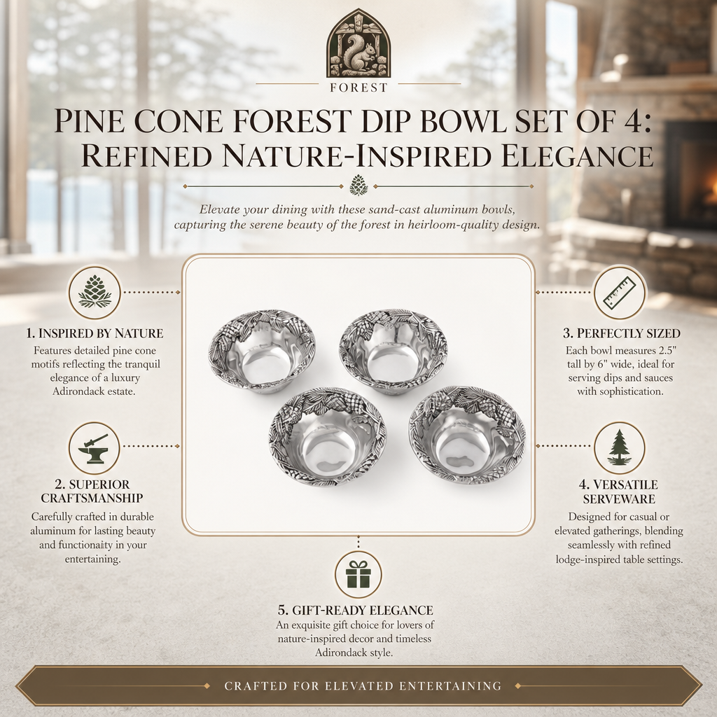 Pine Cone Forest Dip Bowl Set of 4 11