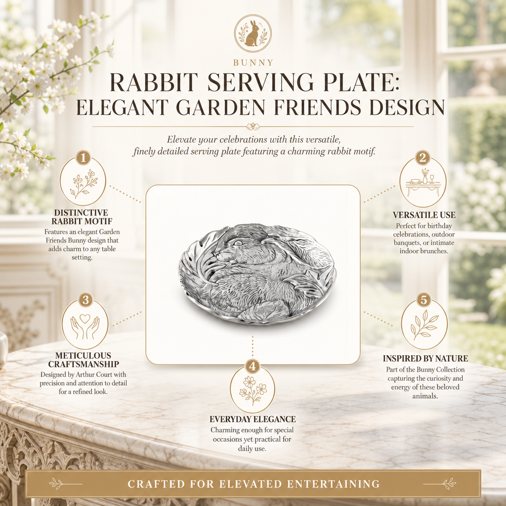 Rabbit Serving Plate: Elegant Garden Friends Design