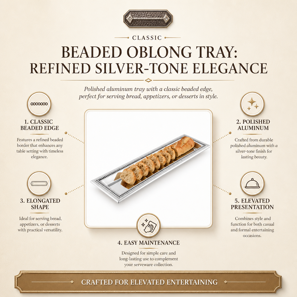 Beaded Oblong Tray 10