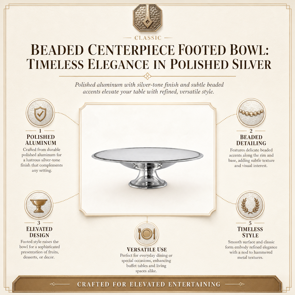 Beaded Centerpiece Footed Bowl 10