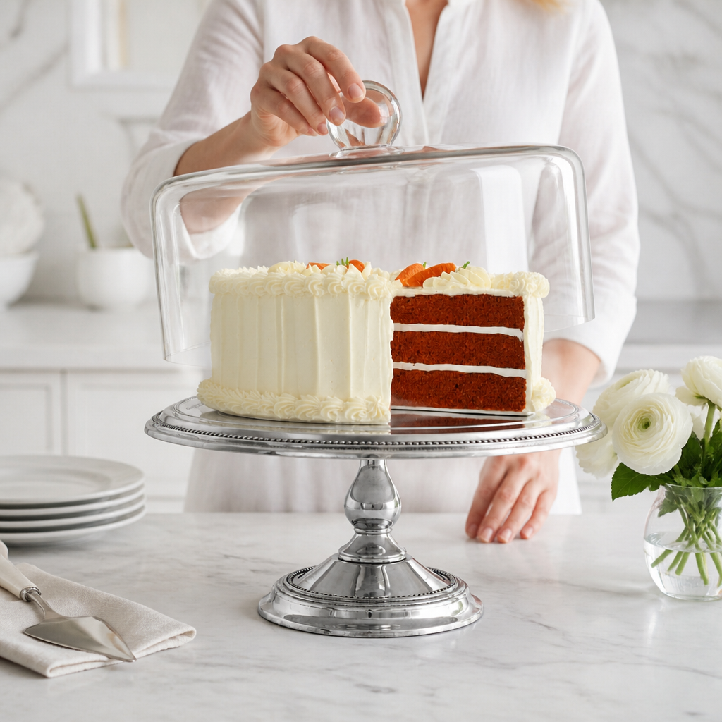 Beaded Cake Stand with Dome 3
