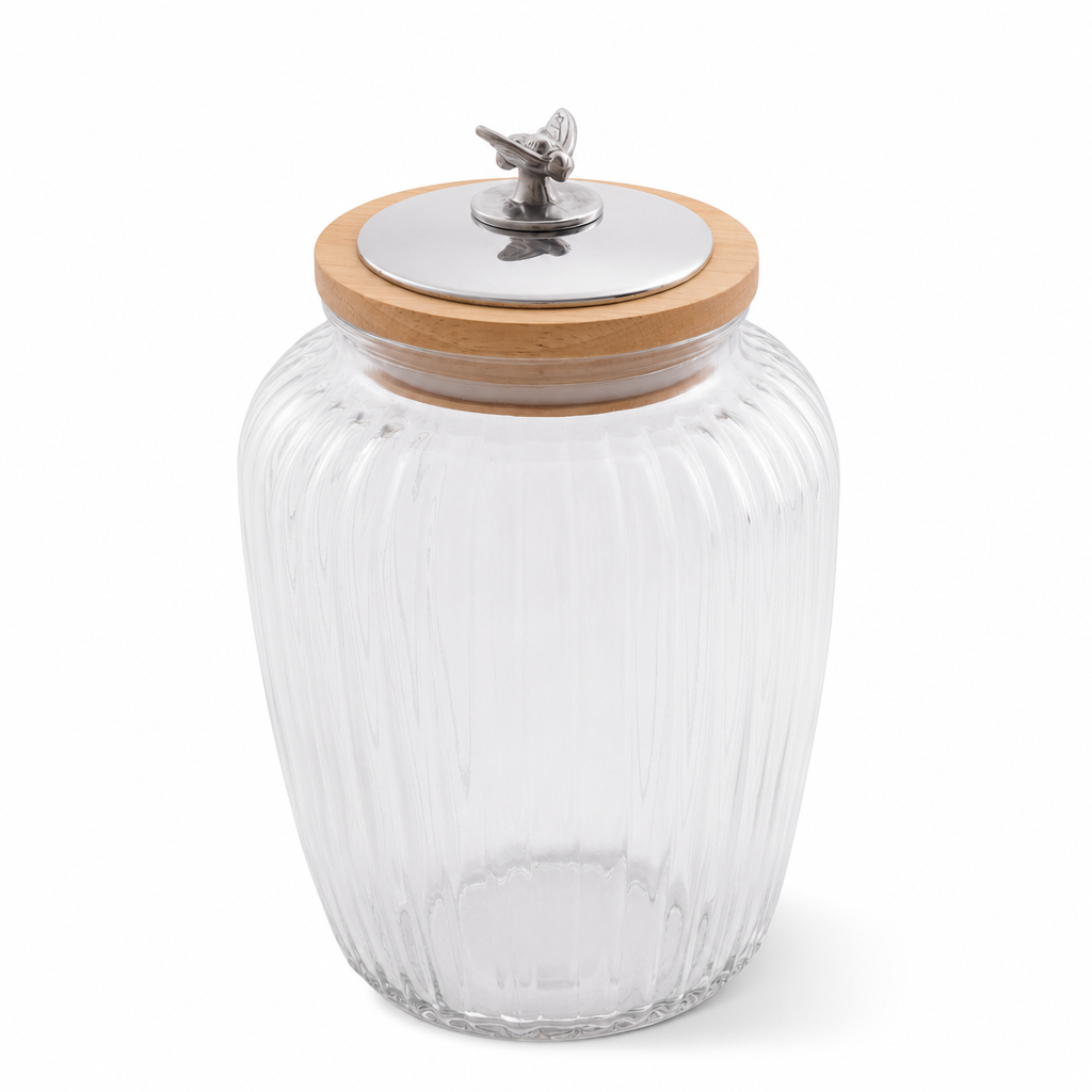Honey Bee Knob Glass Canisters