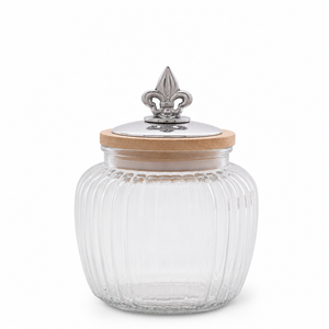 Fleur De Lis Knob Glass Canisters