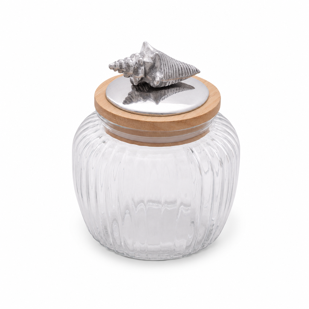 Shell Knob Glass Canisters