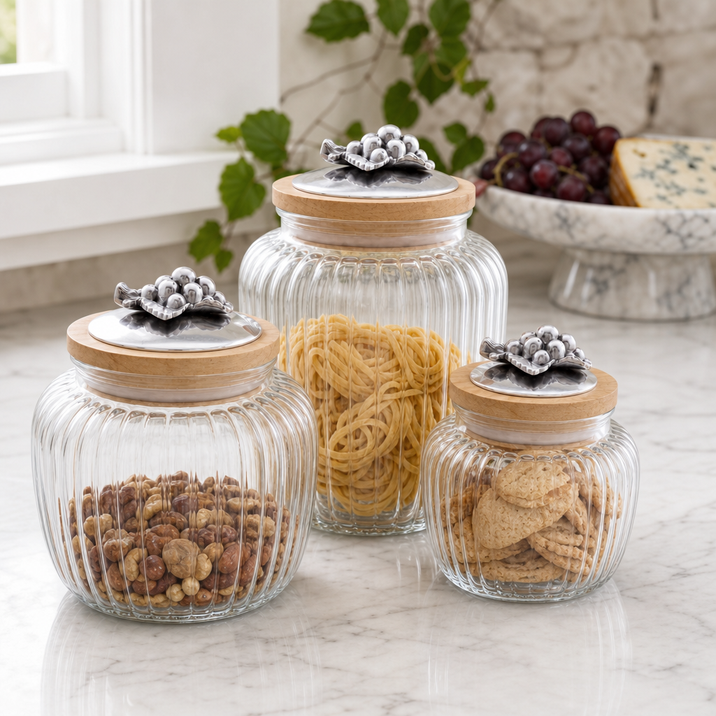Grape Knob Glass Canisters 3