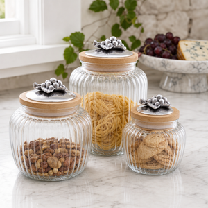 Grape Knob Glass Canisters 3