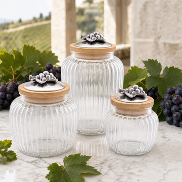 Grape Knob Glass Canisters