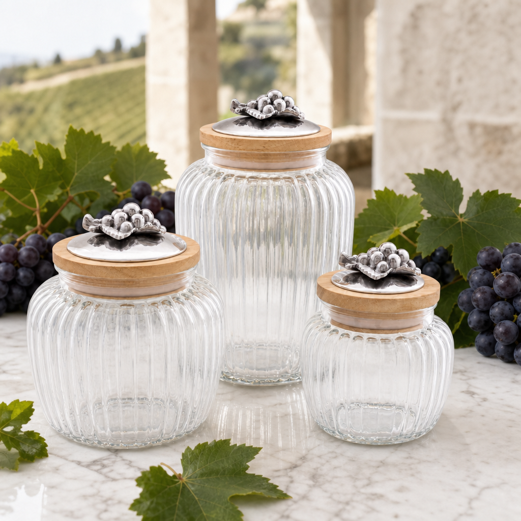 Grape Knob Glass Canisters 1