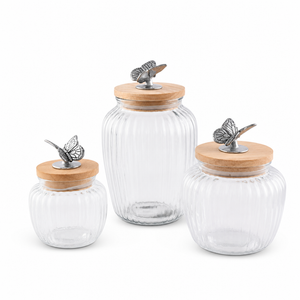 Butterfly Knob Glass Canisters 1