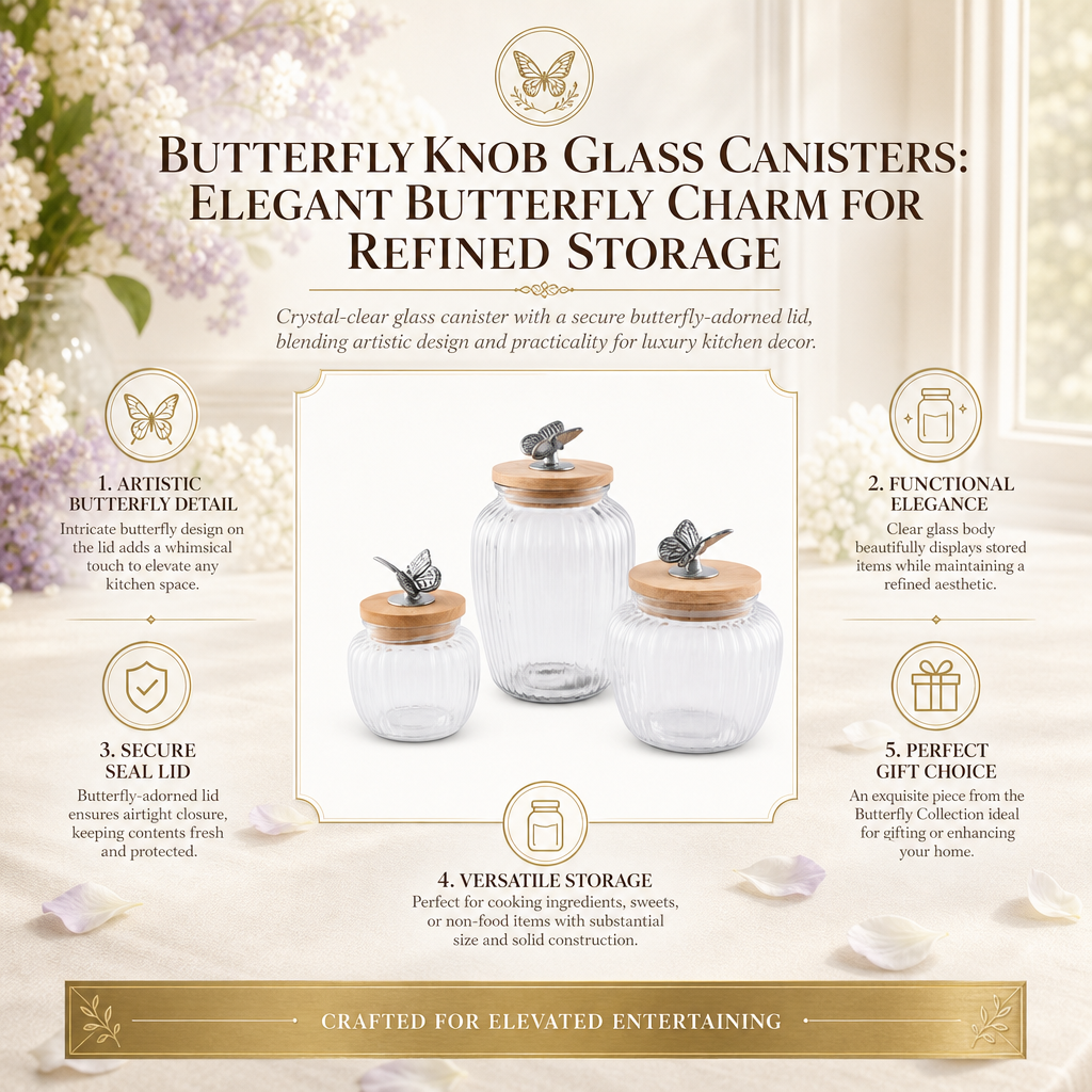 Butterfly Knob Glass Canisters 5