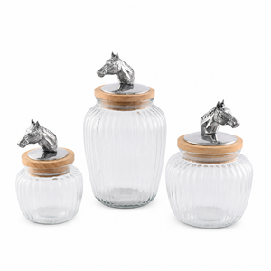 Horse Head Knob Glass Canisters