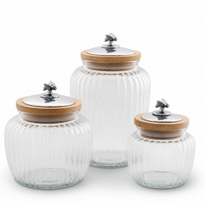 Honey Bee Knob Glass Canisters