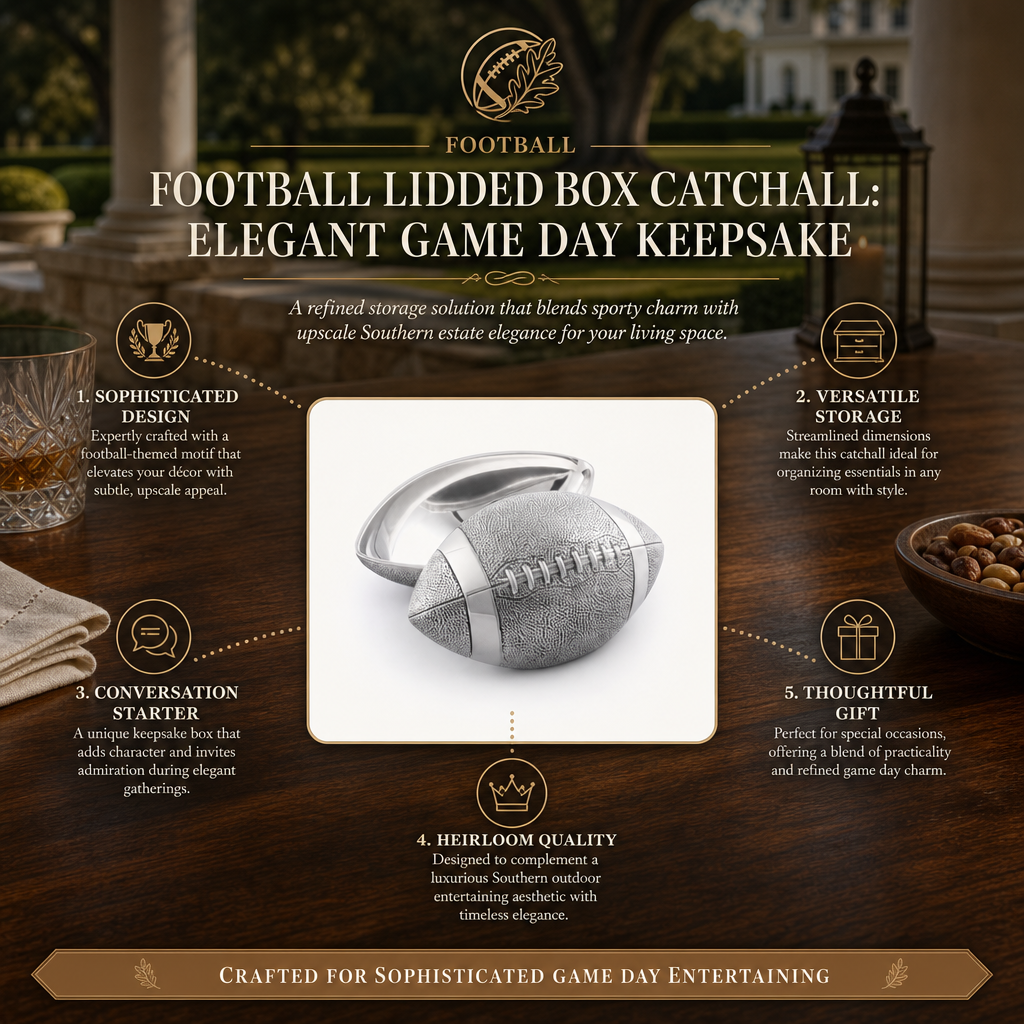 Football Lidded Box Catchall: Elegant Game Day Keepsake