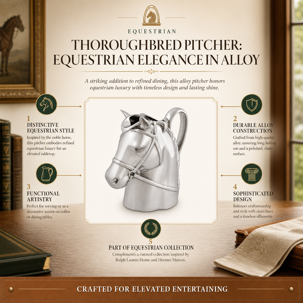 Thoroughbred Pitcher: Equestrian Elegance in Alloy