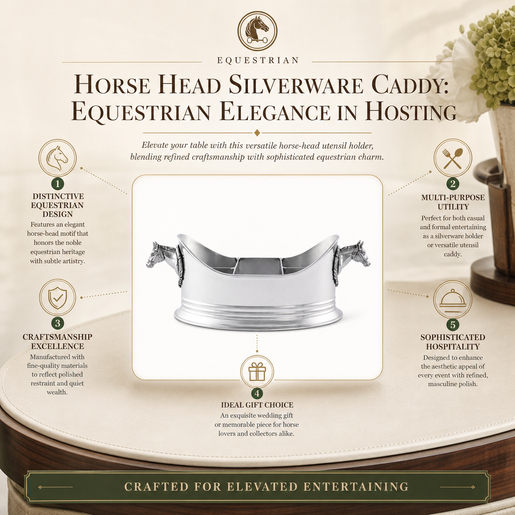 Horse Head Silverware Caddy: Equestrian Elegance in Hosting