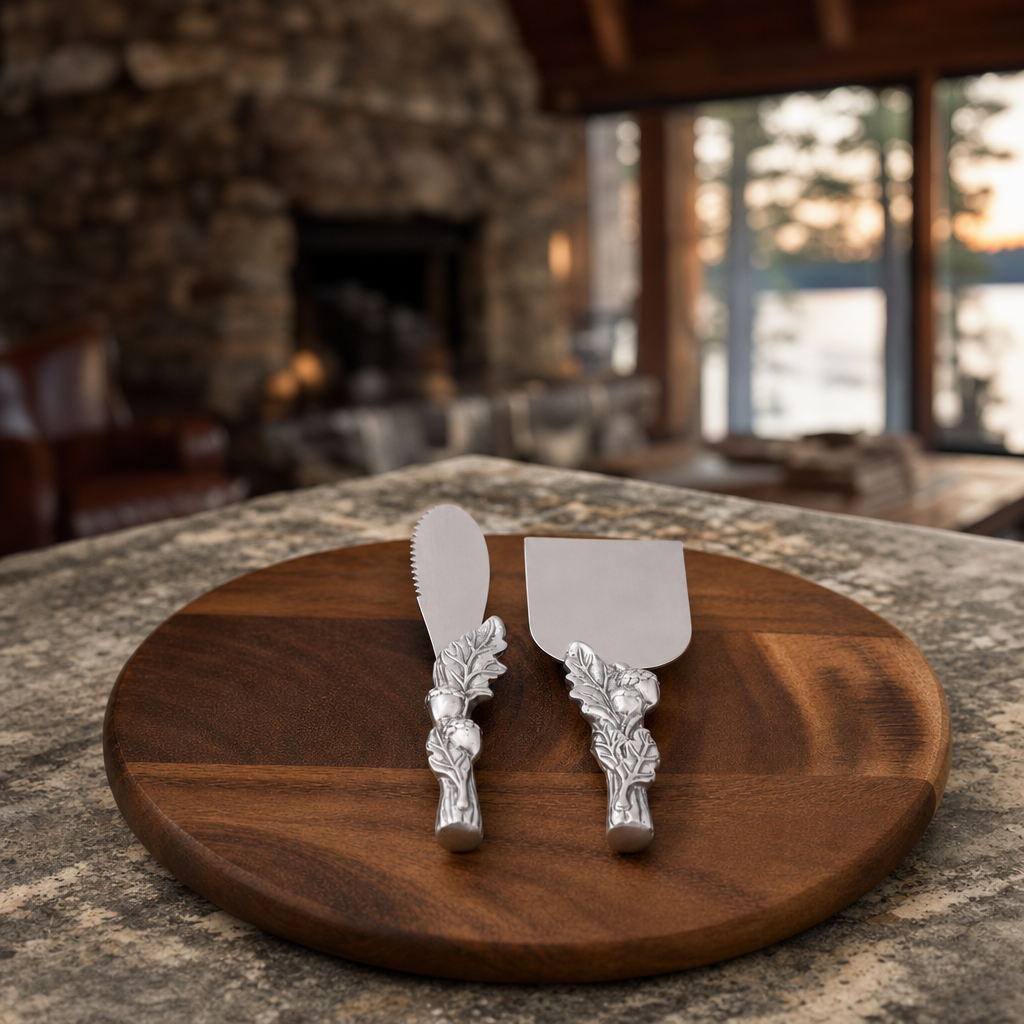 Acorn Oak Leaf Cheese Tool Set 3