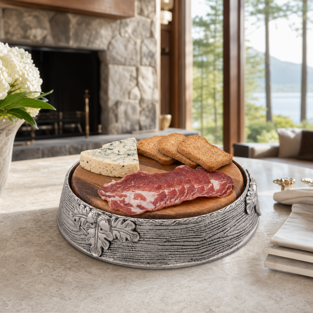 Acorn Oak Leaf Cheese Pedestal 4