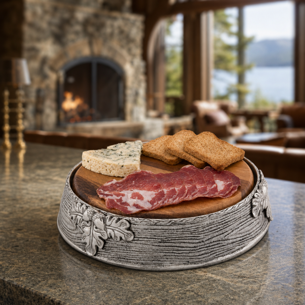 Acorn Oak Leaf Cheese Pedestal 2