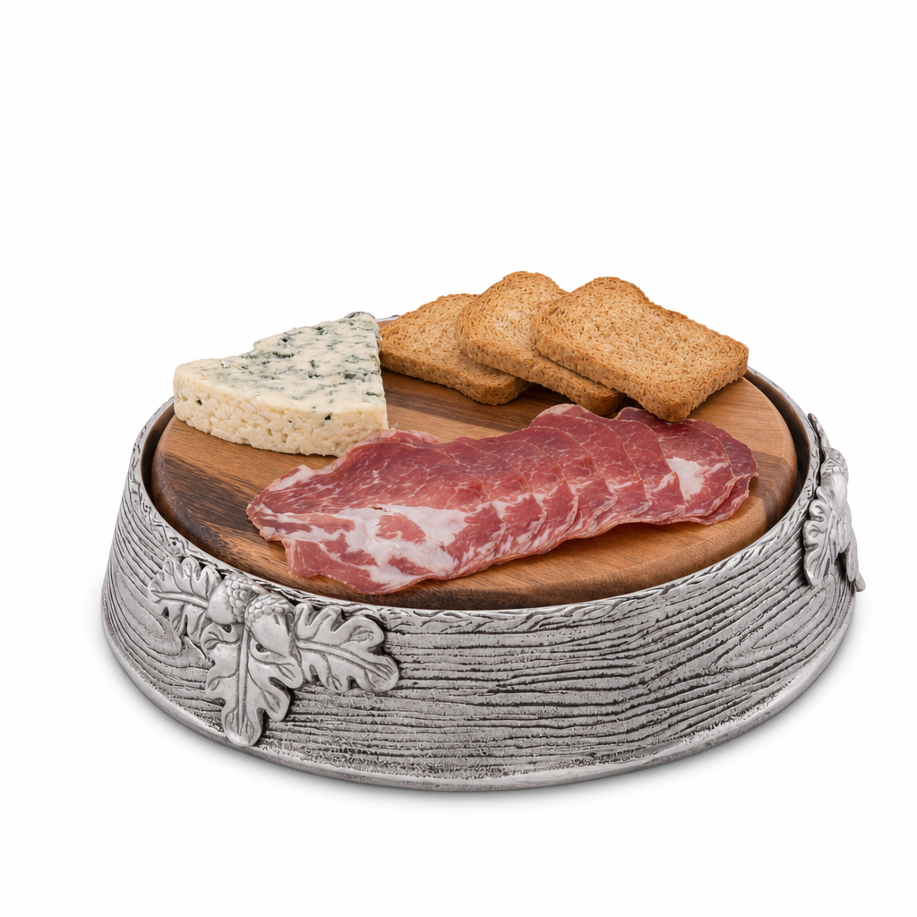 Acorn Oak Leaf Cheese Pedestal 1
