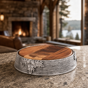 Acorn Oak Leaf Cheese Pedestal 3