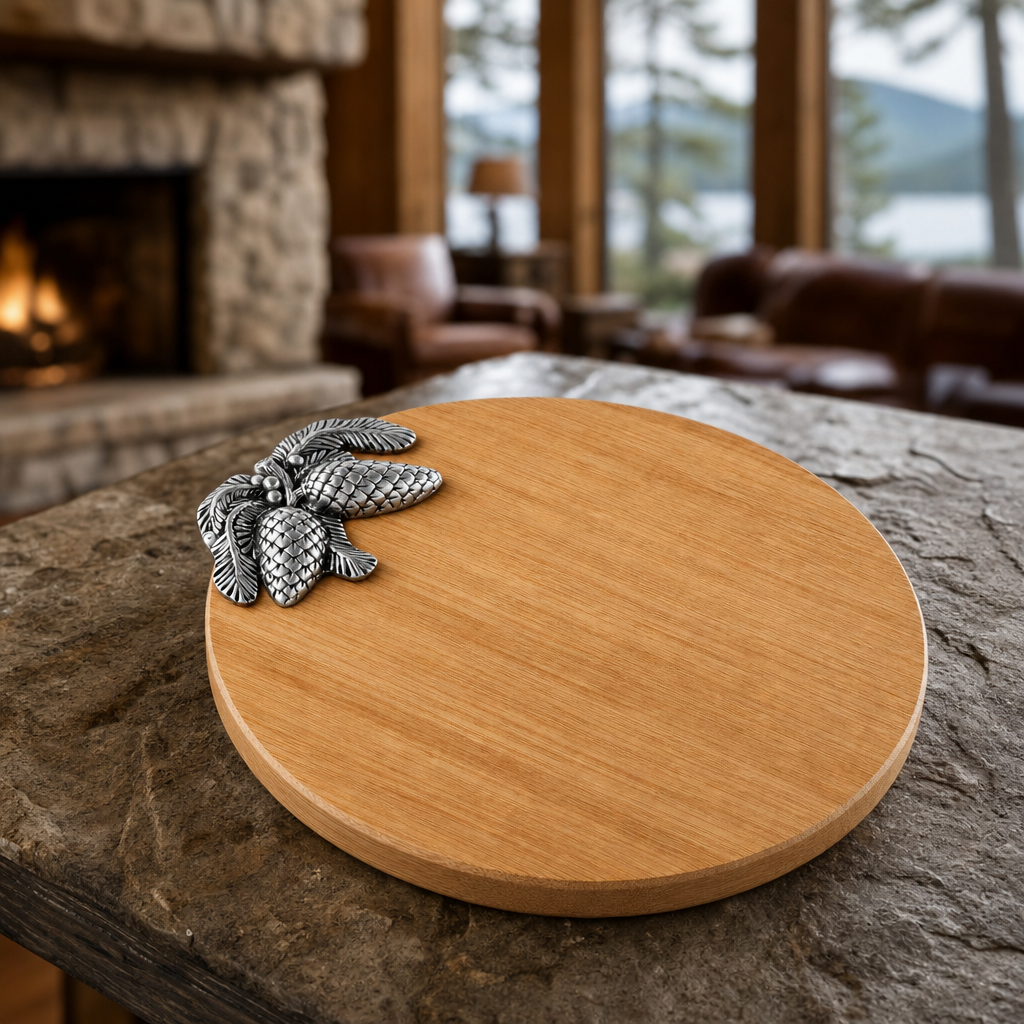Pine Cone Forest Wood Cheese Board 3