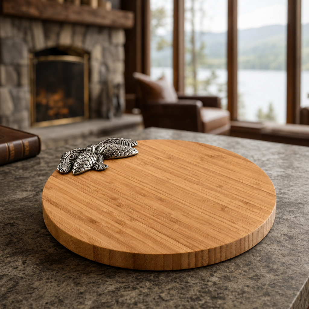Pine Cone Forest Wood Cheese Board 4