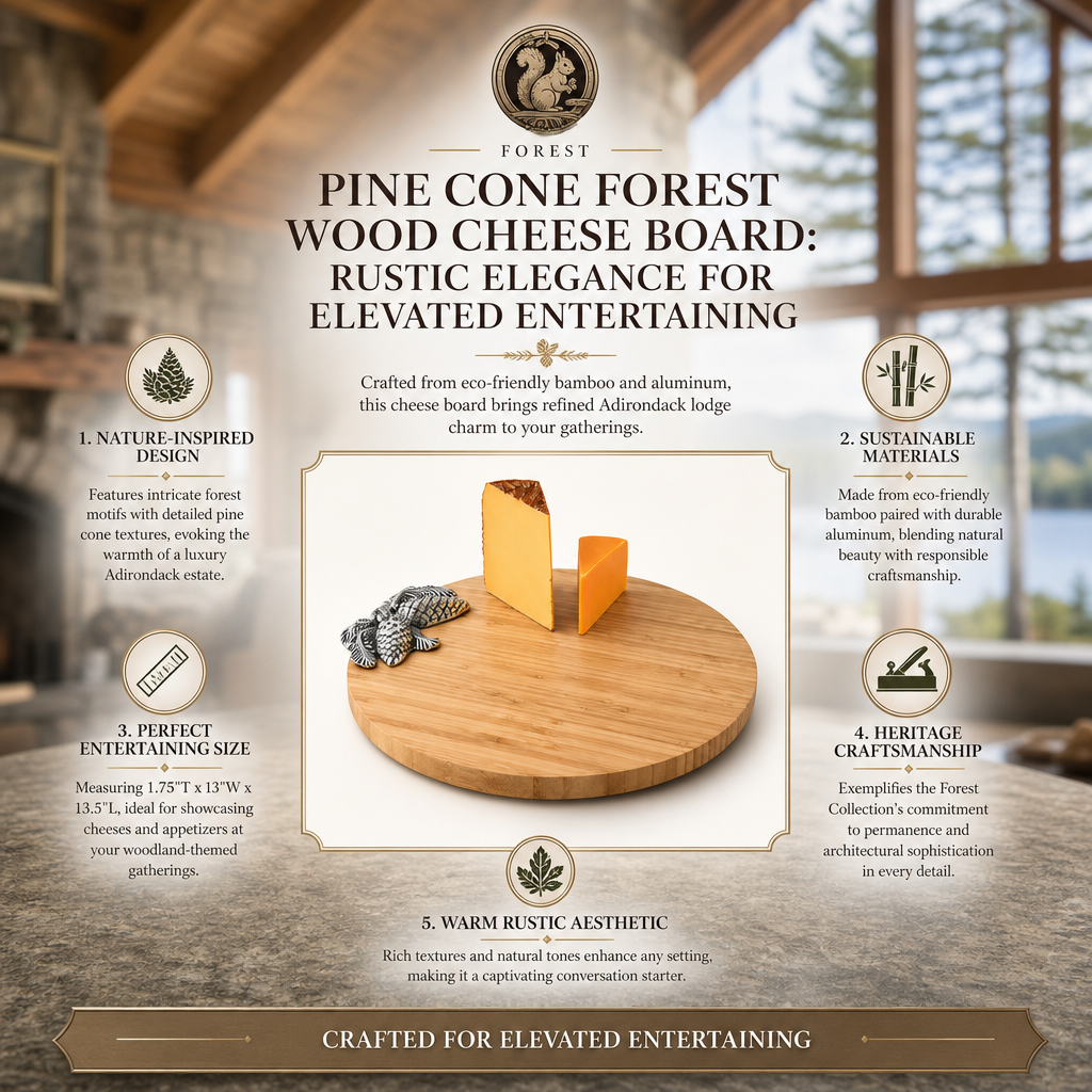 Pine Cone Forest Wood Cheese Board 11
