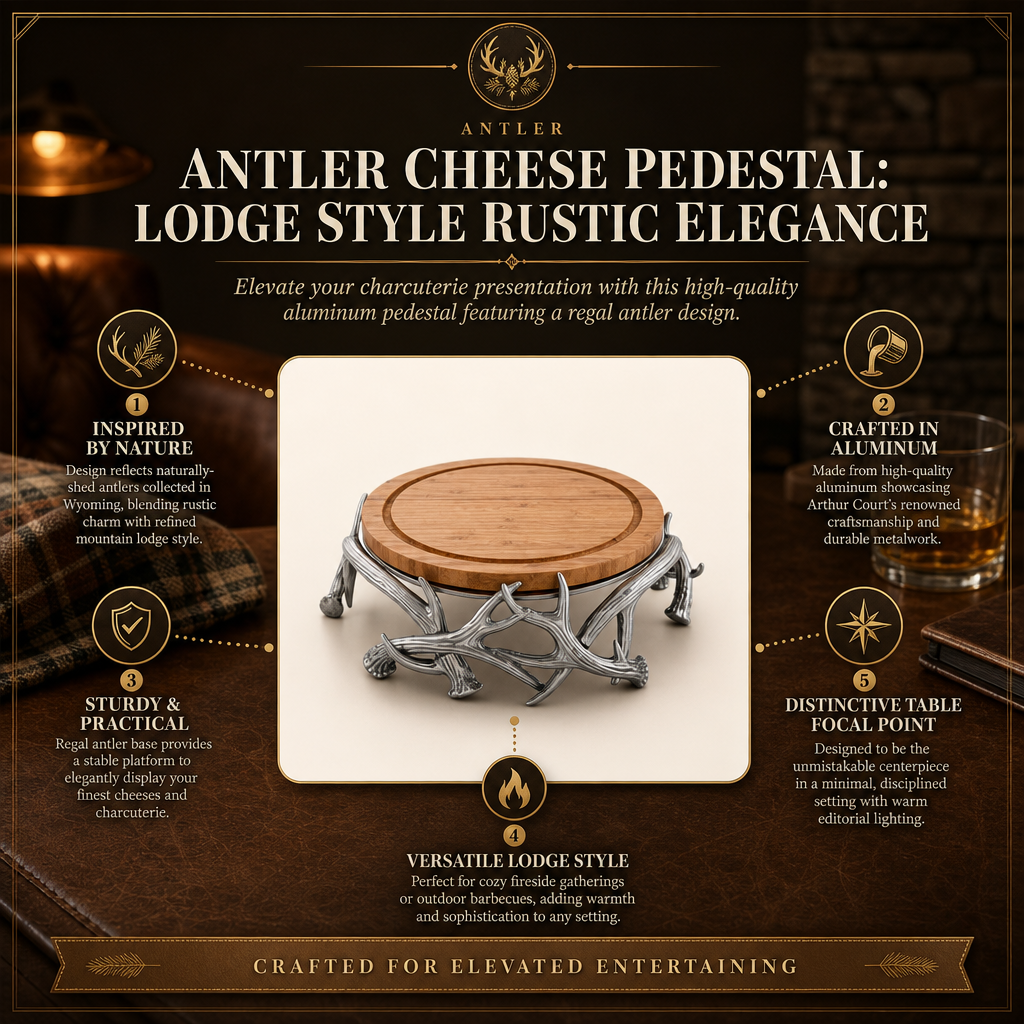 Antler Cheese Pedestal: Lodge Style Rustic Elegance
