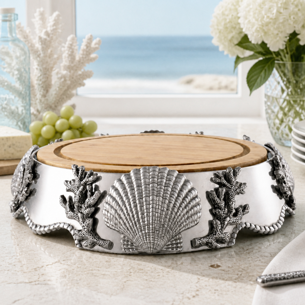 Coastal Wood Cheese Pedestal 1