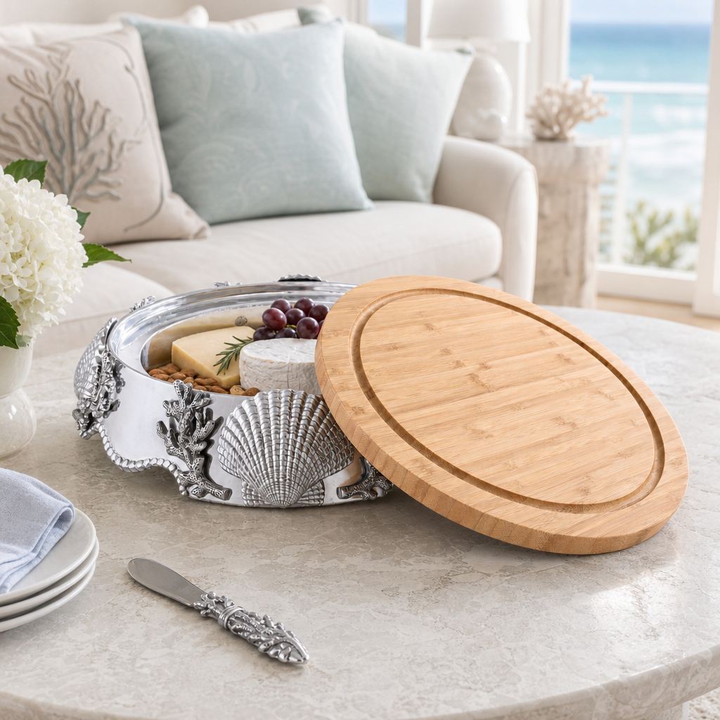 Coastal Wood Cheese Pedestal 5