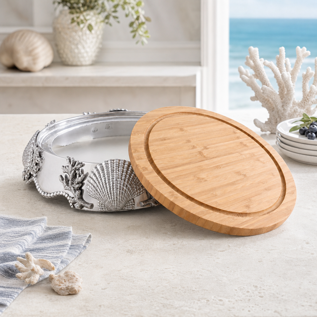 Coastal Wood Cheese Pedestal 3