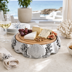 Coastal Wood Cheese Pedestal 6