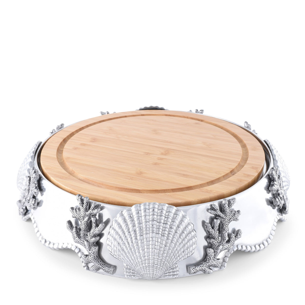 Coastal Wood Cheese Pedestal 10