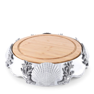 Coastal Wood Cheese Pedestal 10