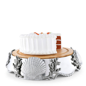 Coastal Wood Cheese Pedestal 13