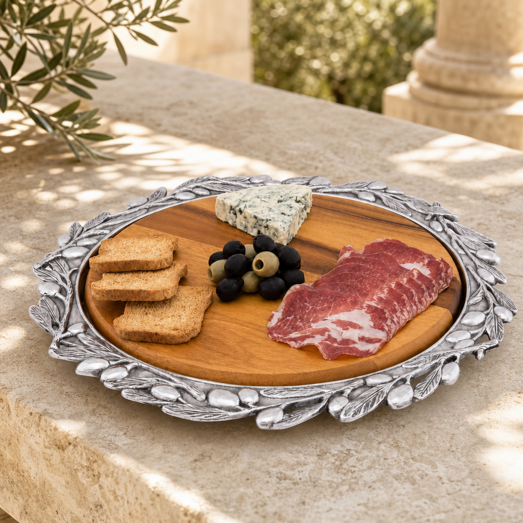Olive Wood Cheese Set 2