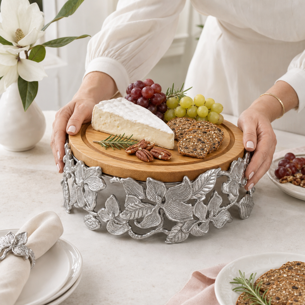 Magnolia Wood Cheese Pedestal 1