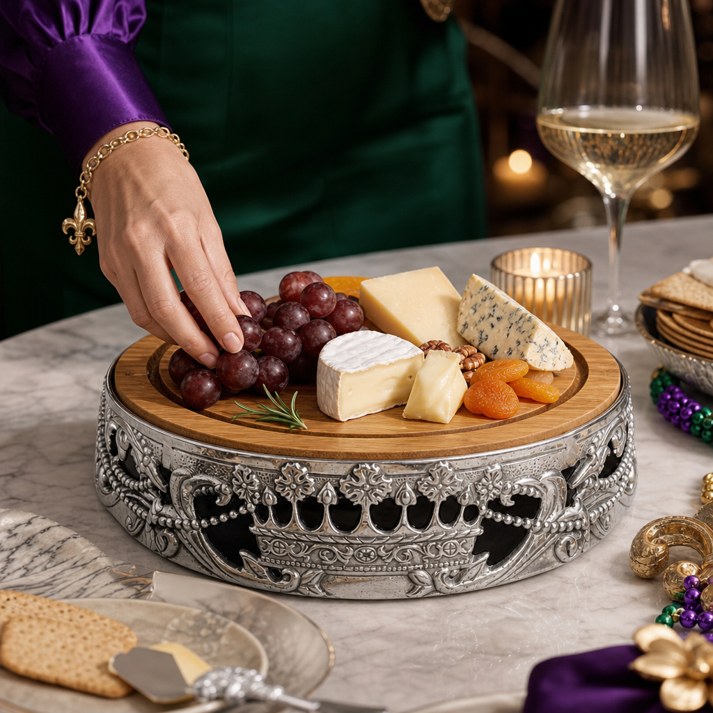 Mardi Gras Cheese Pedestal 4