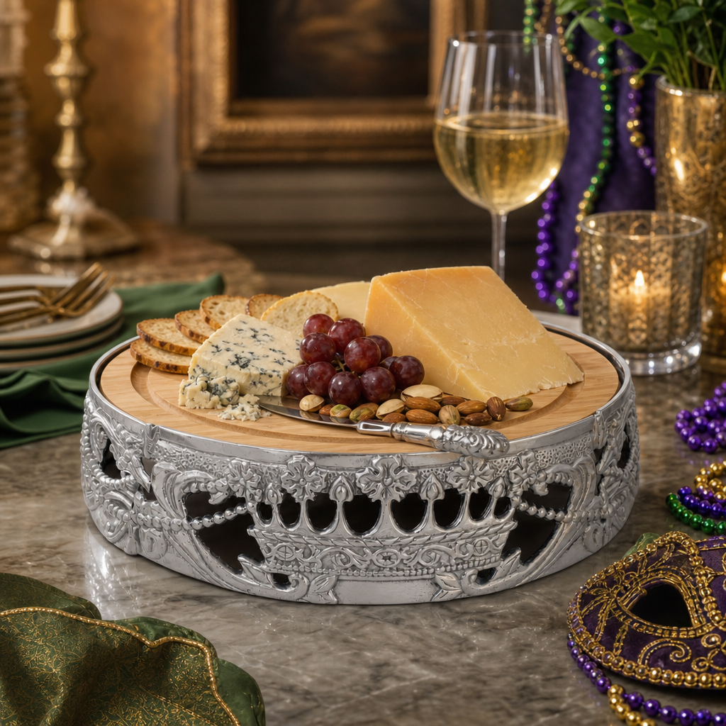 Mardi Gras Cheese Pedestal 6