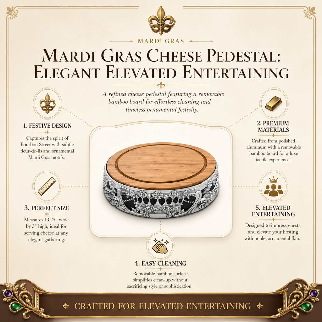 Mardi Gras Cheese Pedestal: Elegant Elevated Entertaining