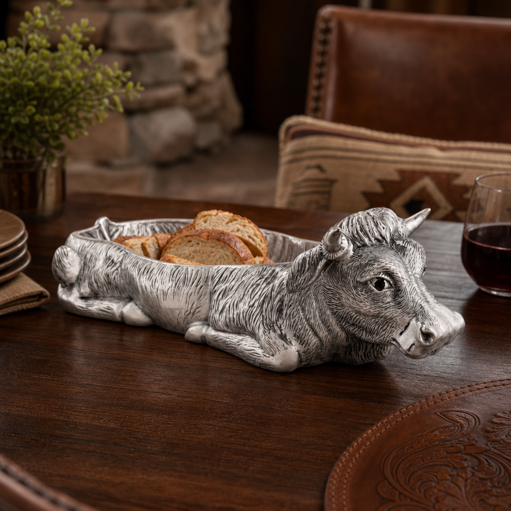 Cow Carving Serving Tray 3