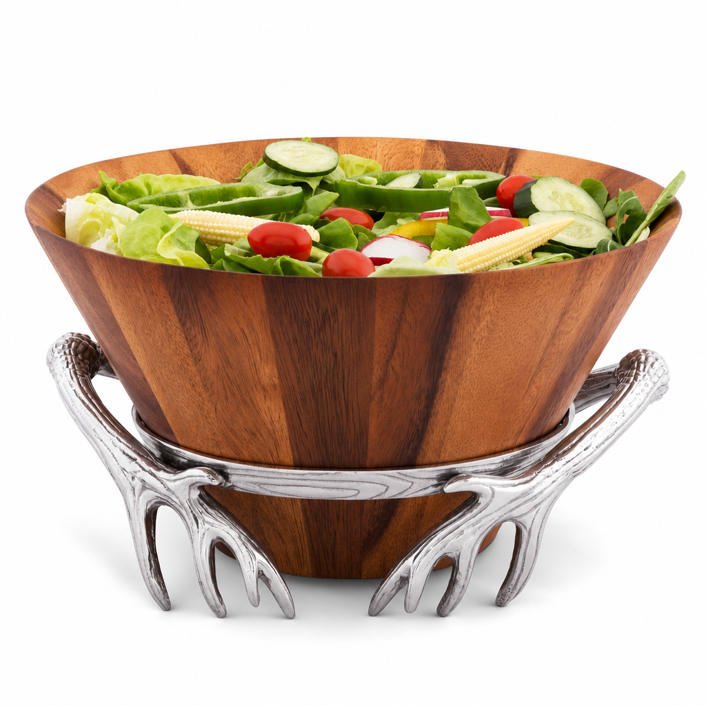 Antler Wood Salad Bowl 1