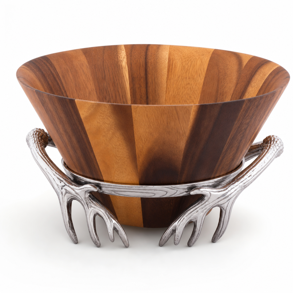 Antler Wood Salad Bowl 8