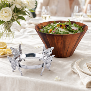 Butterfly Wood Tall Salad Bowl 6