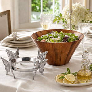 Butterfly Wood Tall Salad Bowl 13