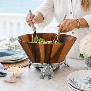 Sea Turtle Wood Salad Bowl 4
